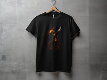 Load image into Gallery viewer, Fiery Wolf Howling at the Moon Graphic T-shirt
