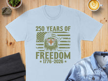 Load image into Gallery viewer, Eagle wearing bandana with US flag, "250 Years of Freedom 1776-2026" text.

