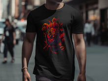 Load image into Gallery viewer, Fiery Warrior Graphic Black T-Shirt Anime Apparel
