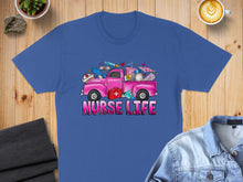 Load image into Gallery viewer, Pink truck overflowing with medical supplies, text "NURSE LIFE" below.
