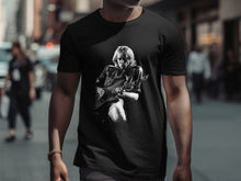 Load image into Gallery viewer, Electric Guitarist Black and White Unisex T-shirt
