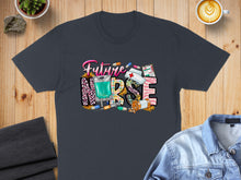 Load image into Gallery viewer, Dark t-shirt with "Future Nurse" design featuring medical illustrations.
