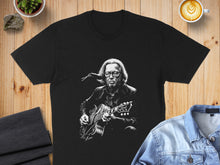 Load image into Gallery viewer, Artistic Portrait Guitarist Black Graphic Tee shirt
