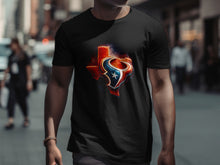 Load image into Gallery viewer, Texas Pride Fire and Football Design T-Shirt
