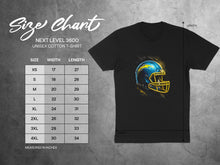 Load image into Gallery viewer, Blue and Yellow Football Helmet Graphic T-Shirt
