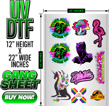 Load image into Gallery viewer, UV DTF Transfers 22"x12
