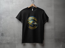 Load image into Gallery viewer, Baltimore Ravens Graphic Logo Black T-shirt
