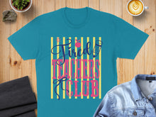 Load image into Gallery viewer, Teal t-shirt with "Tired Teachers Club" text and pencil graphic.
