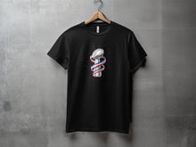 Load image into Gallery viewer, Unique Football Trophy Design on Black T-shirt Product
