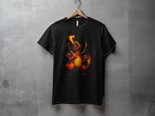 Load image into Gallery viewer, Charizard Breathing Fire Design Black T-shirt
