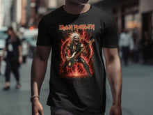 Load image into Gallery viewer, Iron Maiden Fiery Guitarist Black T-shirt
