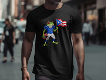 Load image into Gallery viewer, Frog Holding Puerto Rican Flag Football Player Shirt
