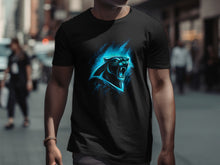 Load image into Gallery viewer, Vibrant Blue Panther Graphic Design T-shirt
