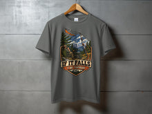 Load image into Gallery viewer, Gray t-shirt with "IF IT FALLS IT WAS TEMPORARY" graphic and outdoor scene.
