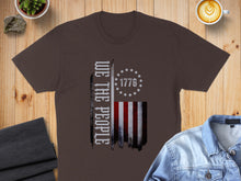 Load image into Gallery viewer, Brown t-shirt with "We the People" and distressed American flag design.
