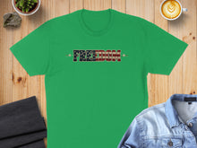 Load image into Gallery viewer, Green t-shirt with "FREEDOM" text in a distressed American flag design.
