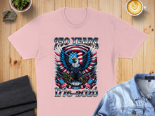 Load image into Gallery viewer, Pink t-shirt with patriotic eagle design and "250 YEARS 1776-2026" text.

