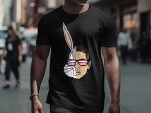 Load image into Gallery viewer, Patriotic Glasses Bunny and Man Face Graphic Tee
