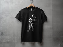 Load image into Gallery viewer, Black T-shirt with Guitarist Design Music Lover Shirt

