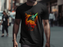 Load image into Gallery viewer, Vibrant Chicken and Cat Graphic Novelty Shirt
