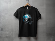 Load image into Gallery viewer, Stylish Black T-Shirt with Blue Football Helmet Design
