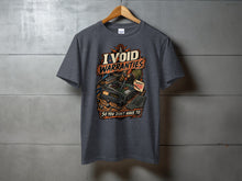 Load image into Gallery viewer, T-shirt graphic with text "I VOID WARRANTIES SO YOU DON'T HAVE TO" and electronics.
