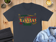Load image into Gallery viewer, Black Dad t-shirt with empowering words and graphic elements.
