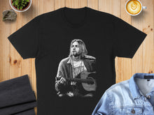Load image into Gallery viewer, Kurt Cobain Graphic Design Black T-shirt
