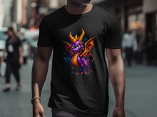 Load image into Gallery viewer, Purple Fire Breathing Dragon Graphic T-Shirt for Men
