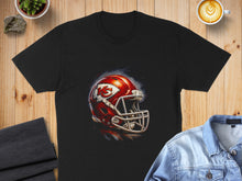 Load image into Gallery viewer, Black T-shirt with Red Football Helmet Design Shirt
