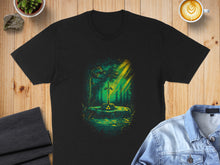 Load image into Gallery viewer, Fantasy Sword in Stone Graphic Black T-shirt Product
