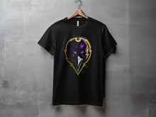 Load image into Gallery viewer, Mysterious Bird Graphic Illustration on Black T-shirt
