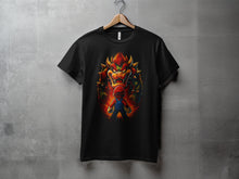 Load image into Gallery viewer, Fiery Monster and Hero Graphic Black T-Shirt
