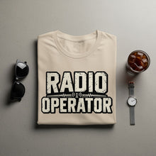 Load image into Gallery viewer, Beige t-shirt with "RADIO OPERATOR" text and radio tower graphic.
