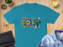 Load image into Gallery viewer, Teal t-shirt with "One Spooky Nurse" Halloween graphic.
