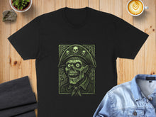 Load image into Gallery viewer, Pirate Skull Skeleton Green Glow Effect T-shirt
