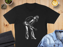 Load image into Gallery viewer, Rock Guitarist Graphic Print Black T-Shirt Product
