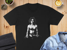 Load image into Gallery viewer, Artistic Black T-shirt with Detailed Portrait Print
