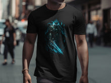 Load image into Gallery viewer, Epic Blue Flame Warrior Graphic T-Shirt for Men

