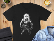 Load image into Gallery viewer, Black T-Shirt with Rock Band Graphic Artwork Design
