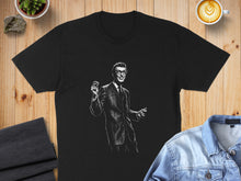 Load image into Gallery viewer, Classic Illustration of a Man Printed Black T-Shirt
