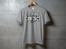 Load image into Gallery viewer, Grey t-shirt with "Just One More Contact" text and a telegraph key graphic.
