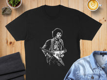 Load image into Gallery viewer, Iconic Guitarist Graphic Print Black Shirt Product
