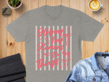 Load image into Gallery viewer, Grey t-shirt with pink text "Helping Tiny Humans Do Big Things".
