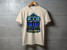 Load image into Gallery viewer, T-shirt graphic with "FT8" text, radio equipment, and "Let the computer do the talking."
