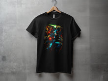 Load image into Gallery viewer, Futuristic Warrior Graphic Black Short Sleeve T-shirt
