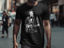 Load image into Gallery viewer, Iconic Musician Playing Guitar Black T-shirt
