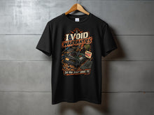 Load image into Gallery viewer, Black t-shirt with "I VOID WARRANTIES SO YOU DON'T HAVE TO" and electronic components.
