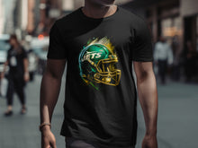 Load image into Gallery viewer, Vibrant Jets Helmet Design Graphic Tee Shirt
