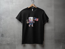Load image into Gallery viewer, Cute Robot Holding American Flag Graphic T-Shirt
